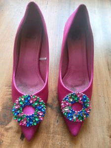 Pink Jeweled Heels
