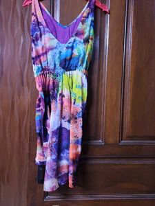 Pink Newspaper Print Dress