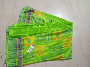 Parrot Green Crepe Butter Silk Saree