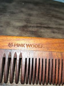 Pink Woolf Natural Wooden Beard & Hair Comb