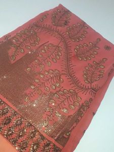Beautiful Silk Reddish Colour Saree With Sequence