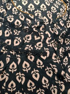 Xl Size Cotton  Nighty (Black And Brown)