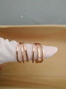 Rose Gold Triple Hoop Earrings