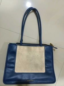 Charles & Keith Blue Tote Bag