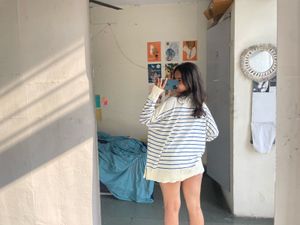 Striped Oversized Polo Shirt