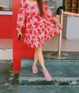 Red Gloral Midi