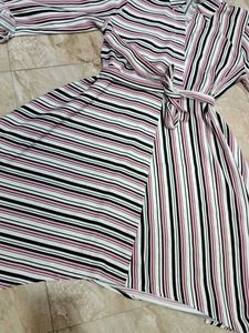 Striped Shirt Dress with Belt