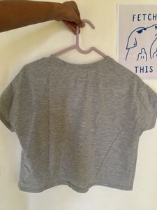 HERE&amp;NOW basic grey crop top