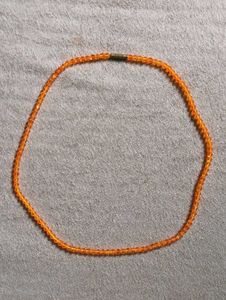 Orange Gold Beaded Necklace