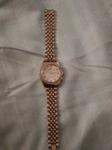 Rose Gold Crystal Accent Watch
