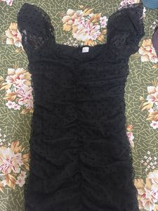 Black Polka Dot Bodycon Dress