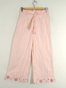 New Pink Embroidered Plazzo Pant With Top