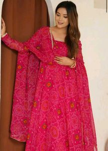 Pink Anarkali Kurta set