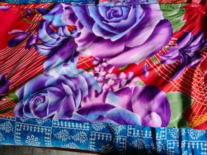 Beautiful Red And Purple Bedsheet With Pillow Cove