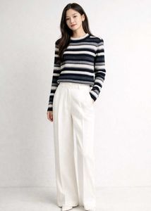 Striped Knit Pullover Sweater