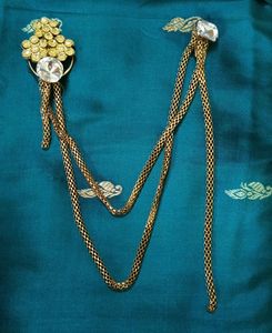 Antique Gold Colour Stone Brooch