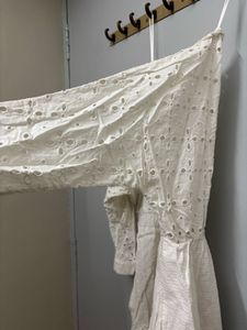 Backless White Boho Mini Dress