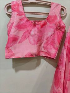 Baby Pink Organza Lehenga