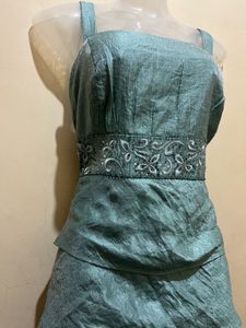 Aqua Layered Pinteresty Look One Piece Dress