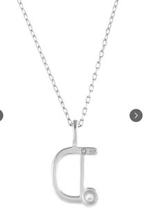 Chain+ Pendant (925 Silver)( &#34;D&#34; Alphabet Charm)
