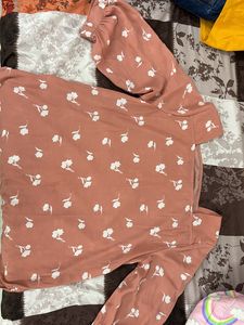 Square Neck Floral Peach Top
