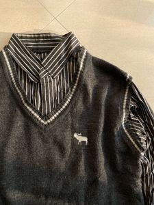 Sweater Vest &amp; Shirt Combo