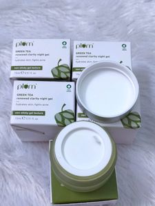 Plum Green Tea Renewed Clarity Night Gel Mini | Hydrates Skin &amp; Fights Acne | Lightweight, Quick-Absorbing, Non-Sticky Gel Texture | Oily, Acne-Prone Skin | 100% Vegan(15ml)