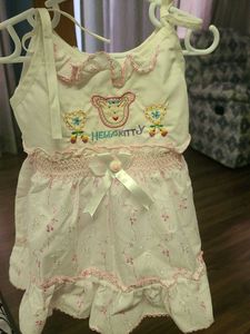 White And Pink Baby Frock