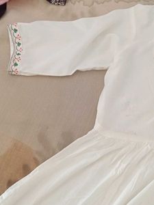 White Embroidered Tunic Top