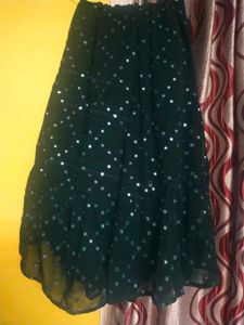 Green Embellished Ethnic Skirt
