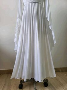 White Pleated Gown