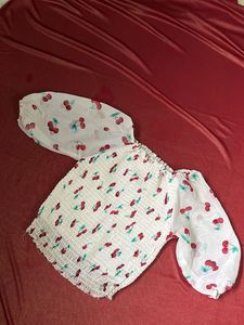 Cherry Print Crop Top