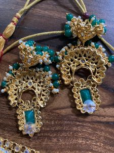 Sale🥳EMERALD GREEN HEAVY JEWELLERY SET