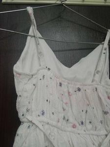 White Floral Tiered Dress