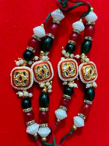 Handmade Beaded Rakhi Set