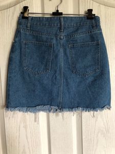Denim Skirt Distressed