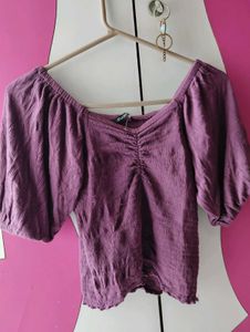 elegant purple top with v neck