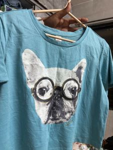 Dog Print Crew Neck T-shirt