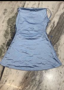 Silky Blue Mini Dress