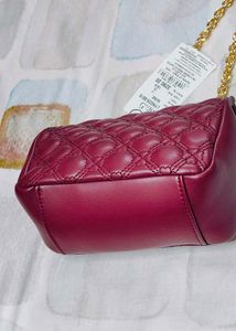 INC.5 Women Wine Quilted Sling Bag