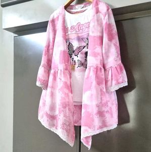 Cute girls t shirt and cardigan