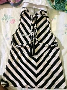 Striped Zipper Tank Top