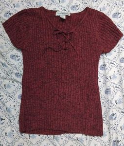 Maroon Knit Top
