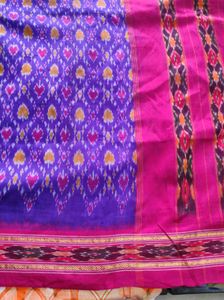 Violet And Pink Ikkat Silk Saree