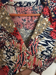 Patterned Crop Top/Jacket