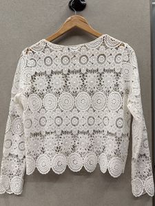 White Lace Long Sleeve Top