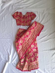 Pink Kids Benarasi Ready Saree