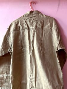 Khaki Grandad Collar Shirt