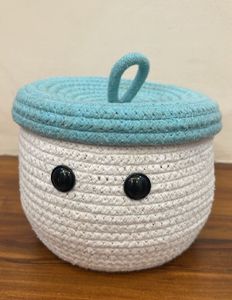 Cute Blue & White Woven Basket