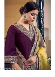 Elegant Purple Kurta Set &amp; Dupatta
